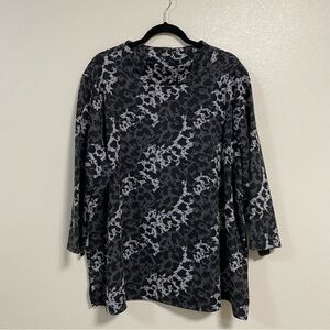 Investments II Mock Neck Cheetah Print Sweater Plus Size 3X